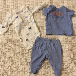 Carters blue Little brother 3 piece set